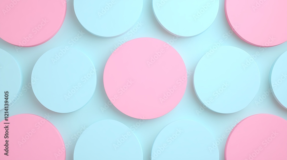 Colorful Circular Shapes with Pink and Blue Elements on a Soft Background for Modern Design Concepts Colorful Circular Shapes with Pink and Blue Elements on a Soft Background for Modern Design Concepts