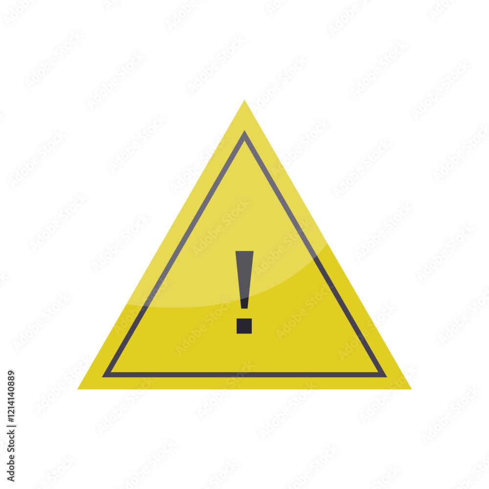 Yellow triangle with a black exclamation mark on a white background Yellow triangle with a black exclamation mark on a white background