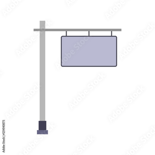 Isolated street billboard with a blank white background