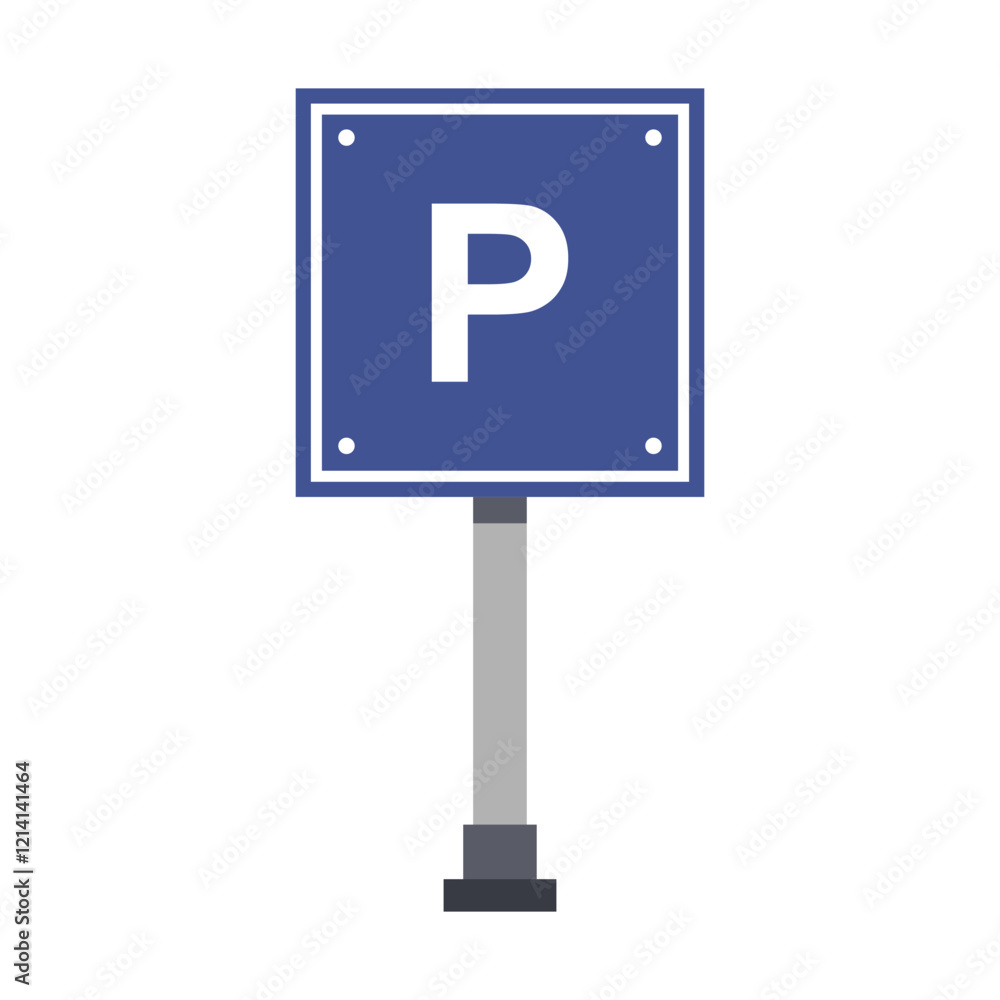 Parking sign on a plain white background Parking sign on a plain white background