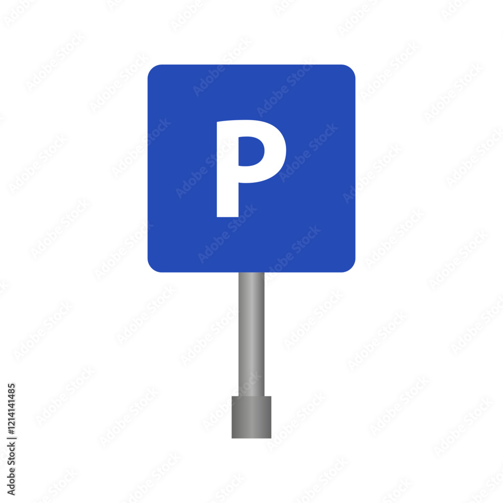 Parking sign on a plain white background Parking sign on a plain white background