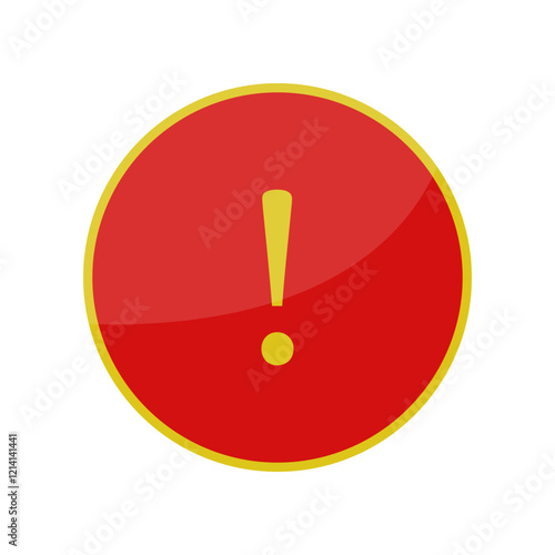 Warning sign with an exclamation mark on a white background
