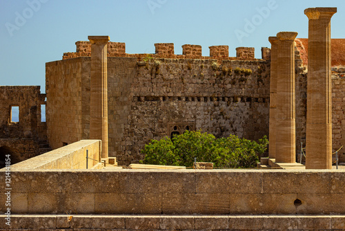 Wallpaper Mural Ancient Ruins of the Acropolis of Lindos on Rhodes Island, Dodecanese, Greece Torontodigital.ca