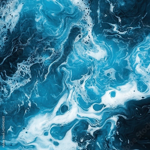 Wallpaper Mural Abstract Fluid Art in Shades of Blue and Black with Swirling Patterns and Textures Torontodigital.ca