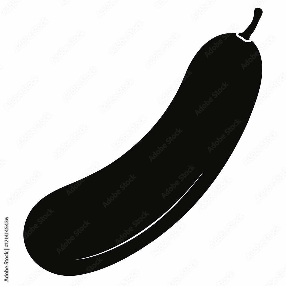 Cucumber Shape Silhouette Vector Illustration Cucumber Shape Silhouette Vector Illustration
