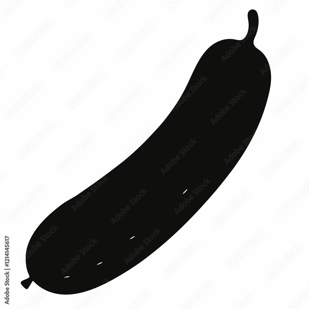 Cucumber Shape Silhouette Vector Illustration Cucumber Shape Silhouette Vector Illustration
