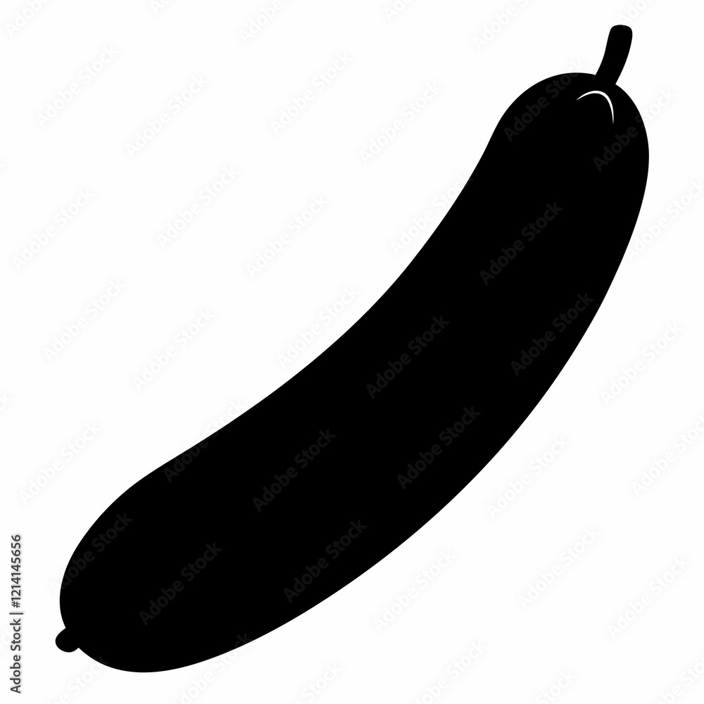 Cucumber Shape Silhouette Vector Illustration Cucumber Shape Silhouette Vector Illustration
