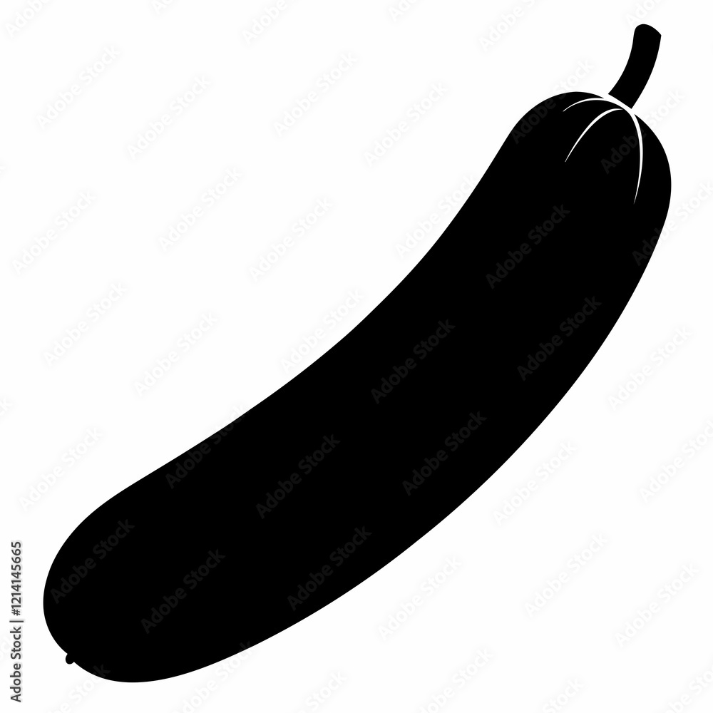 Cucumber Shape Silhouette Vector Illustration Cucumber Shape Silhouette Vector Illustration