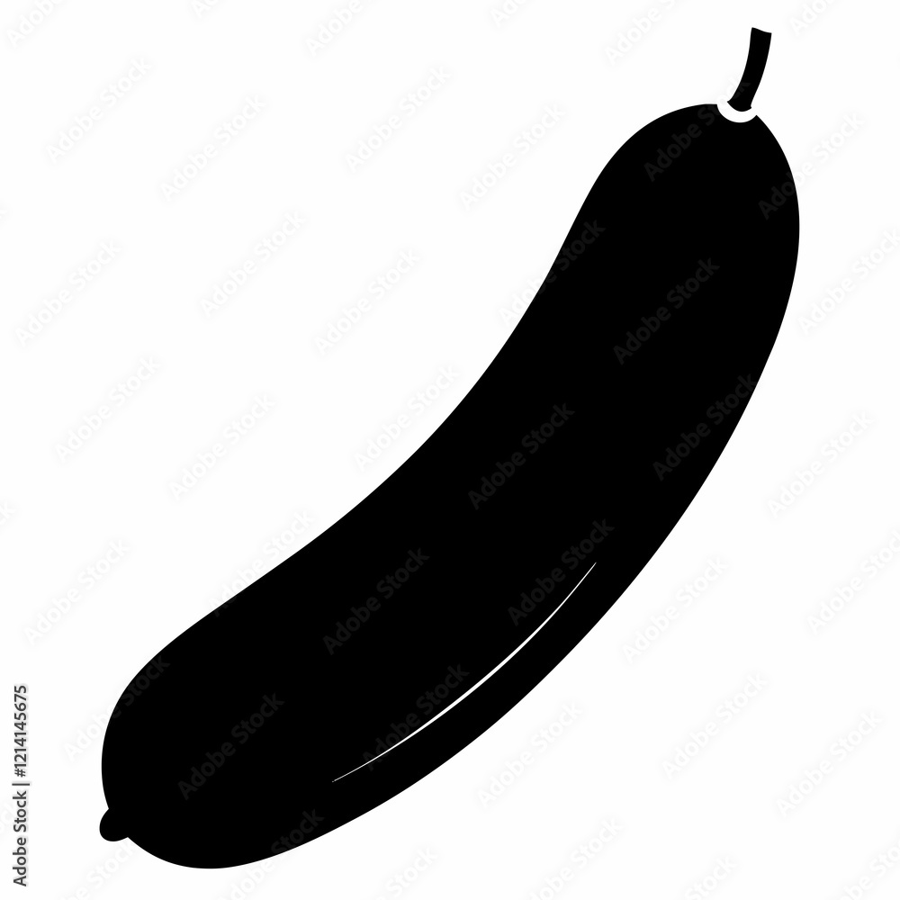 Cucumber Shape Silhouette Vector Illustration Cucumber Shape Silhouette Vector Illustration