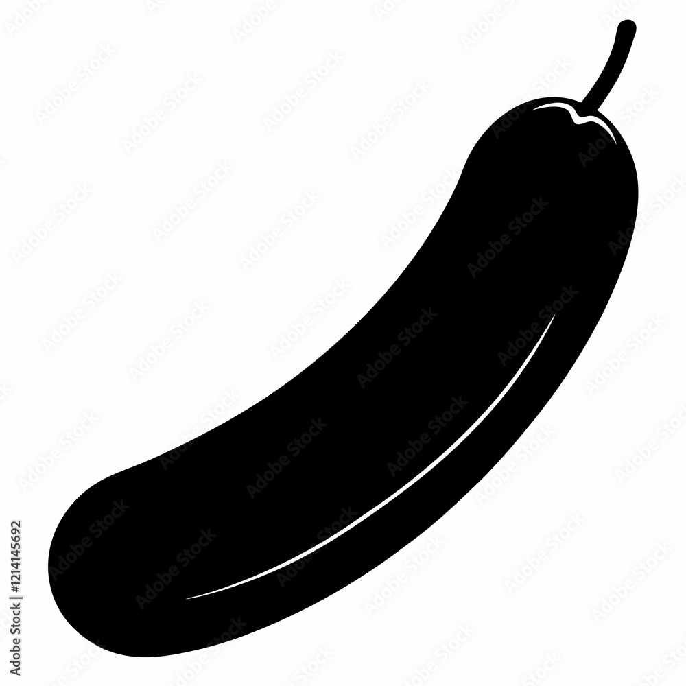 Cucumber Shape Silhouette Vector Illustration Cucumber Shape Silhouette Vector Illustration