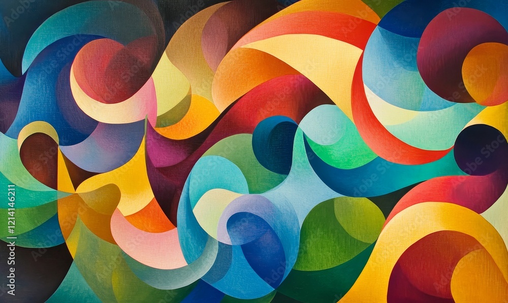 Colorful, flowing shapes with a painting texture. Colorful, flowing shapes with a painting texture.