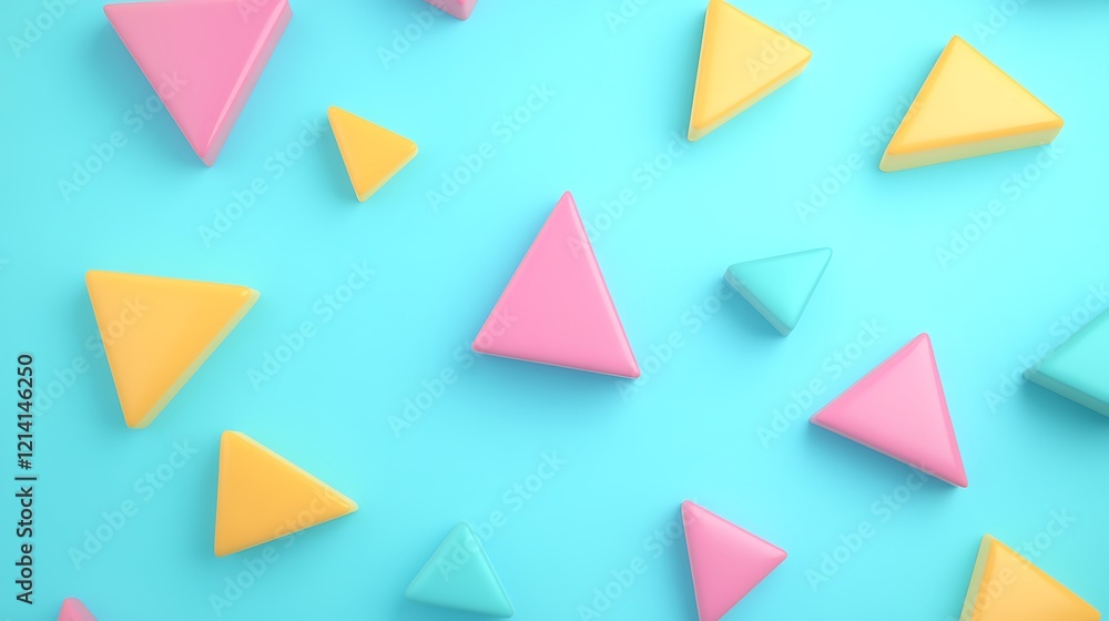 Colorful Geometric Shapes on a Soft Blue Background for Fun and Creativity Inspiration Colorful Geometric Shapes on a Soft Blue Background for Fun and Creativity Inspiration