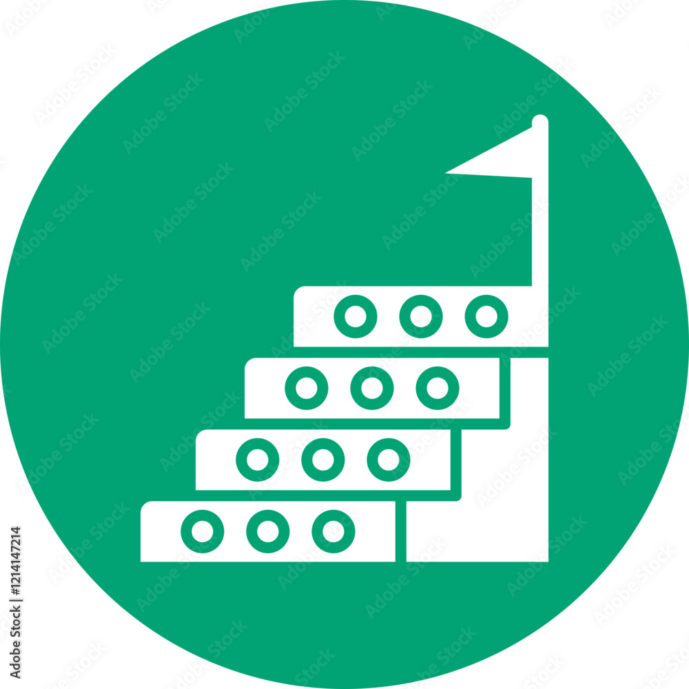 Fotografie Success Ladder glyph circle icon