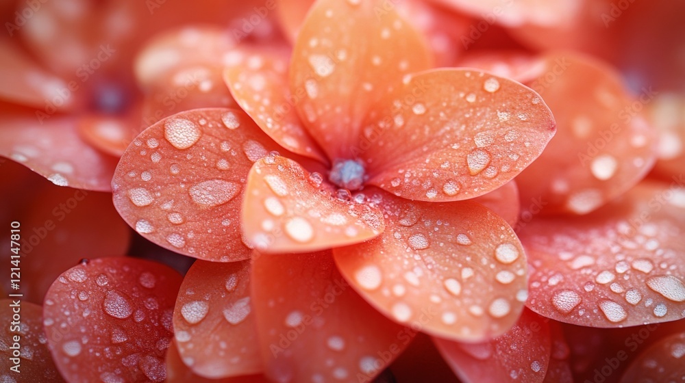 Close-up of pink flower petals with dew drops Close-up of pink flower petals with dew drops