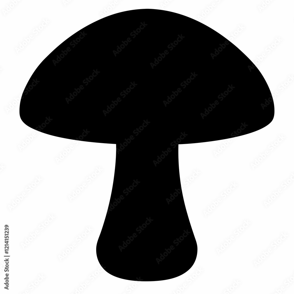 Dark Mushroom Silhouette Clean Vector Illustration Dark Mushroom Silhouette Clean Vector Illustration