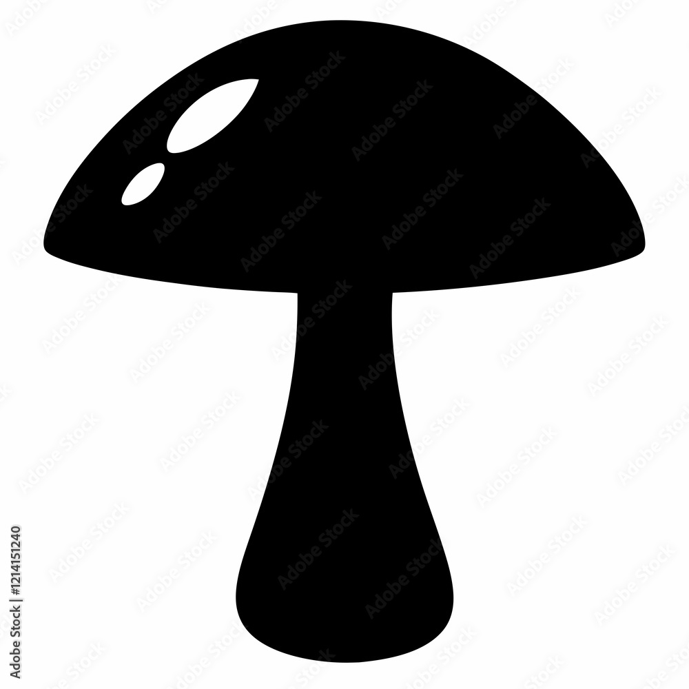 Dark Mushroom Silhouette Clean Vector Illustration Dark Mushroom Silhouette Clean Vector Illustration