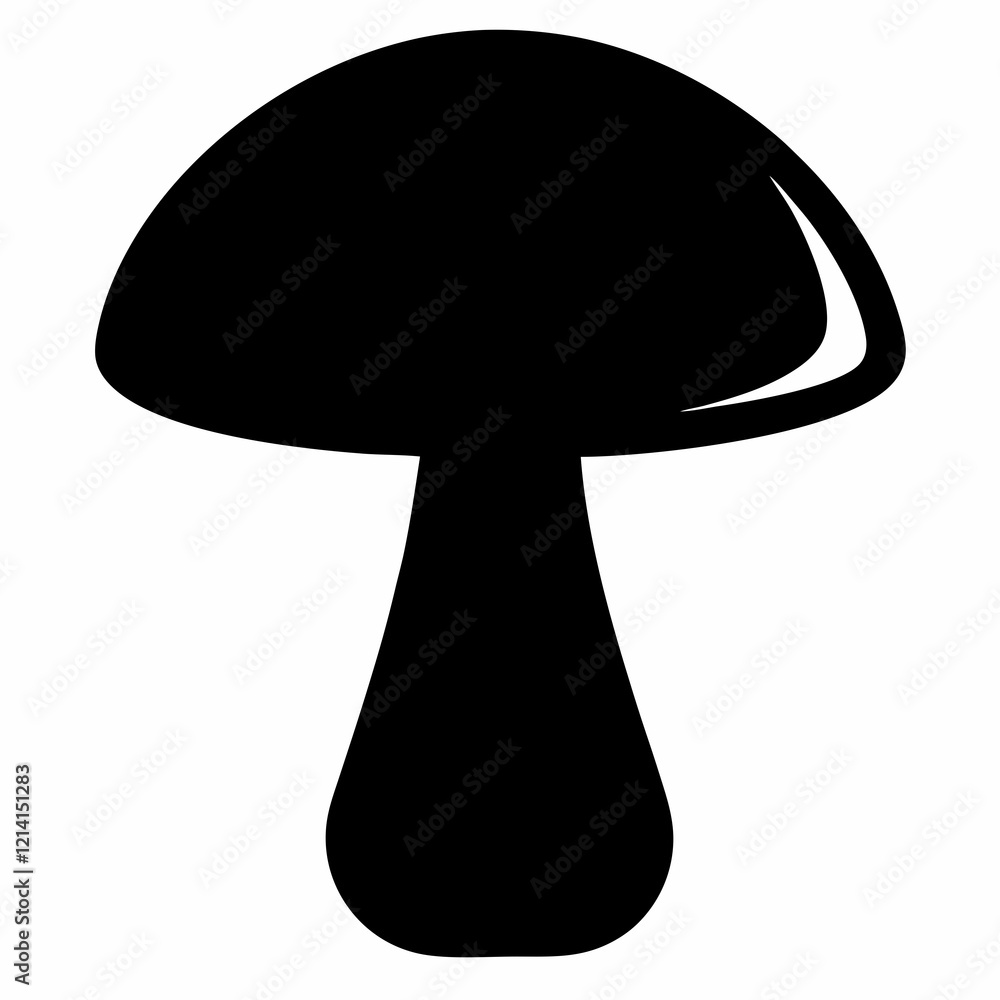 Dark Mushroom Silhouette Clean Vector Illustration Dark Mushroom Silhouette Clean Vector Illustration
