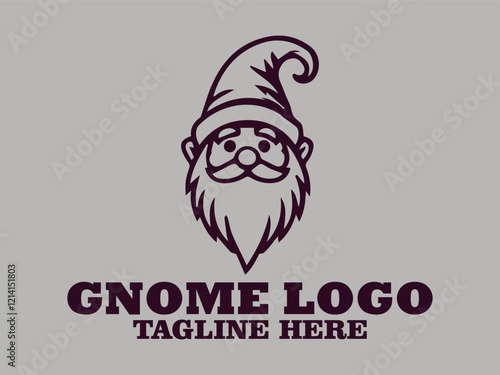 Gnome cute charming little creature garden guard gnome forest guard this gnome is wearing a pointed hat, vector illustration gnome logo design cute and adorable
