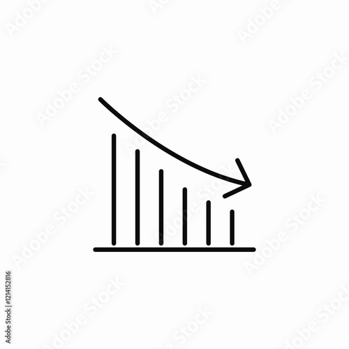 Declining graph chart icon vector sign