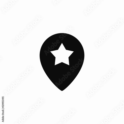 Location star favorite icon vector sign