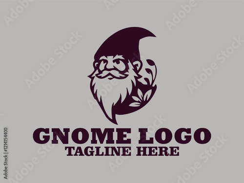 Gnome cute charming little creature garden guard gnome forest guard this gnome is wearing a pointed hat, vector illustration gnome logo design cute and adorable