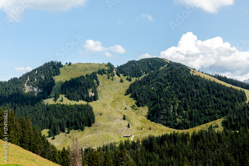 Bodenschneid mountain tour in springtime, Brecherspitze, Bavaria, Germany photo