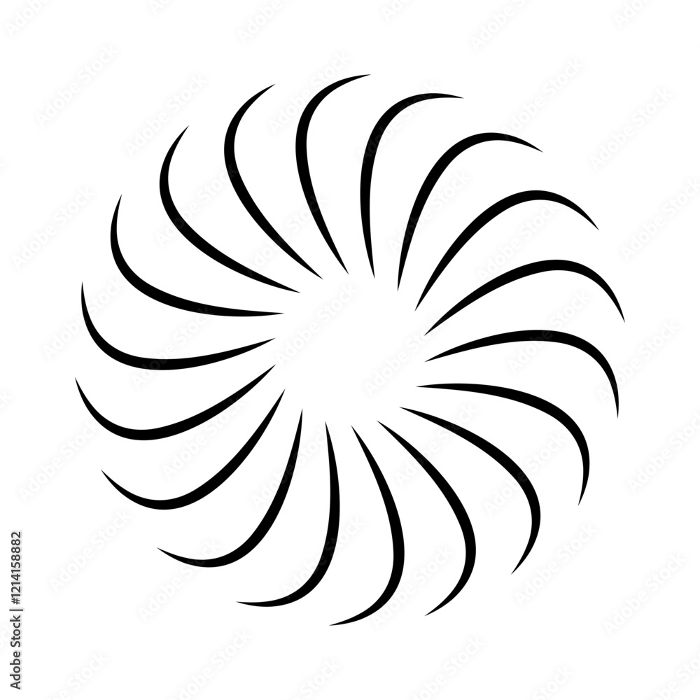 Black and White Firework. Flat Vector Illustration