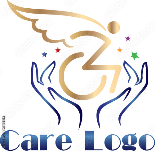 Passionate Disability People Support Logo design vector Template