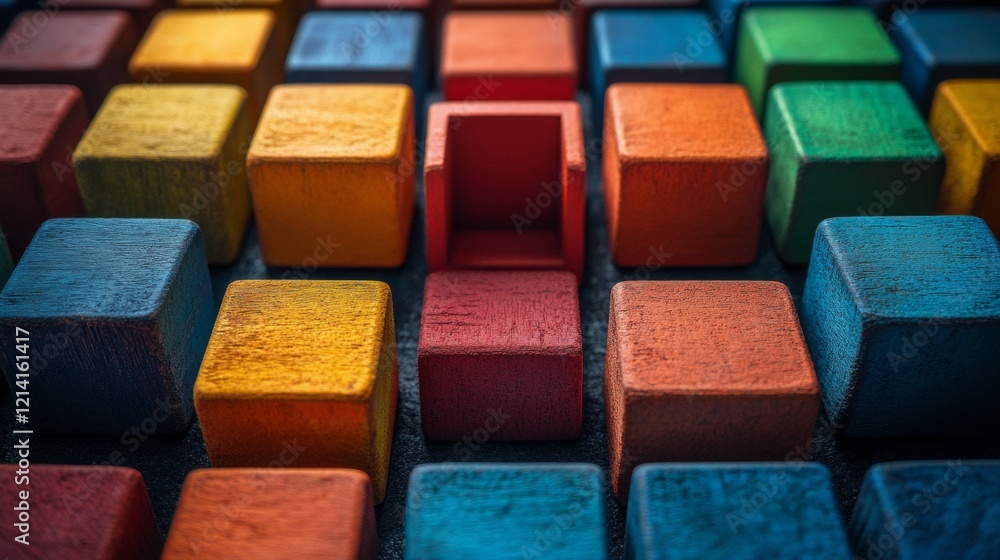 Stack of colorful chalk blocks on a dark surface Stack of colorful chalk blocks on a dark surface