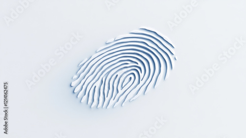 Wallpaper Mural A minimalist close-up of a single fingerprint on a clean white surface, with subtle shadows enhancing the depth and texture of the ridges against a plain backdrop, Torontodigital.ca