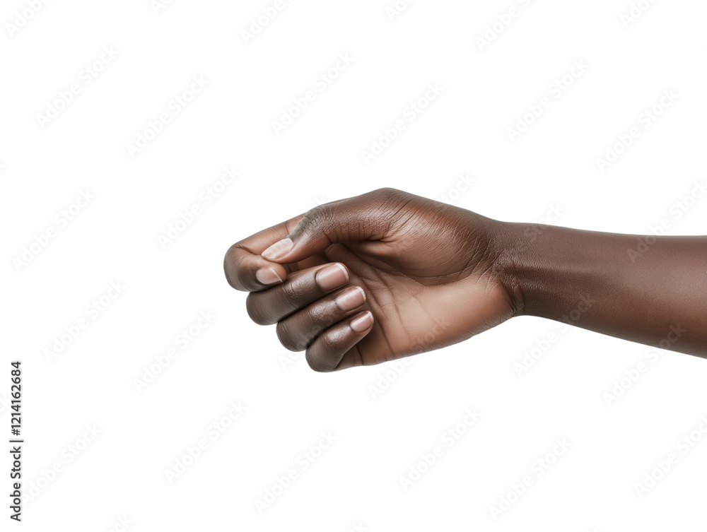 Hand with fingers curled in a relaxed pose Hand with fingers curled in a relaxed pose