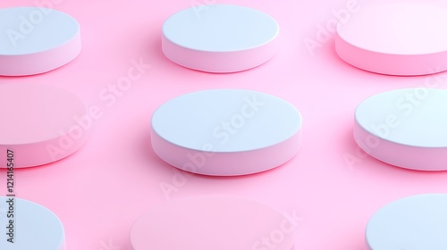 Simple Geometric Shapes on Soft Pink Background for Creative Designs and Artful Projects