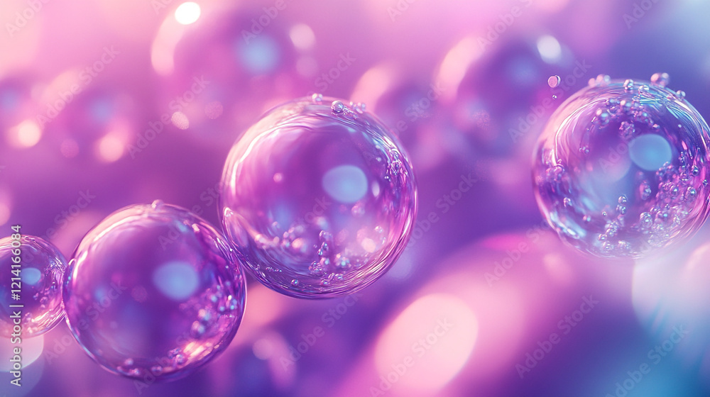 Colorful bubbles floating in a dreamy atmosphere with a soft glow Colorful bubbles floating in a dreamy atmosphere with a soft glow