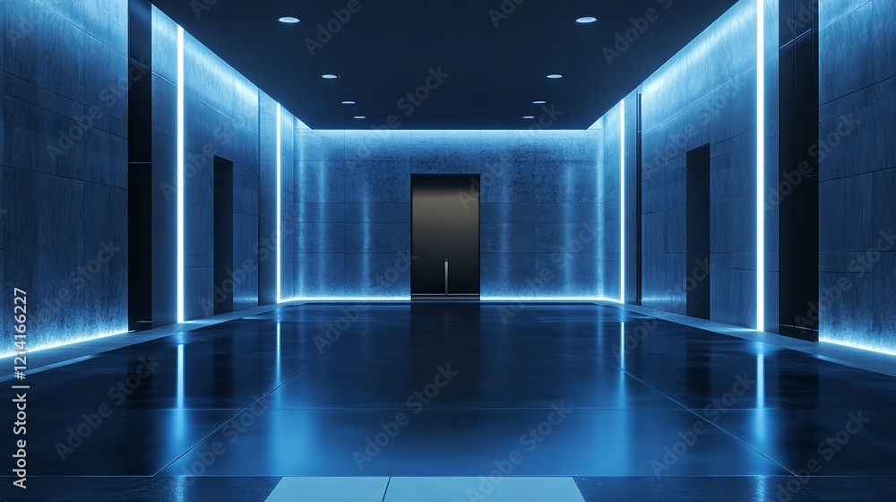 Neon Blue Tunnel - Futuristic Concrete Corridor Design
Neon Blue Tunnel - Futuristic Concrete Corridor Design