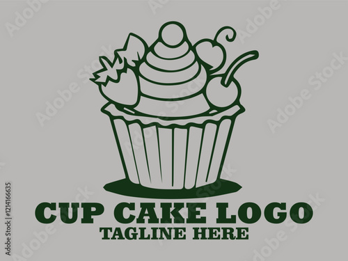 Elegant design cupcake vector illustration, Cupcake Tempting deliciousness in Every Bite, festive birthday party and cup cake chocolate