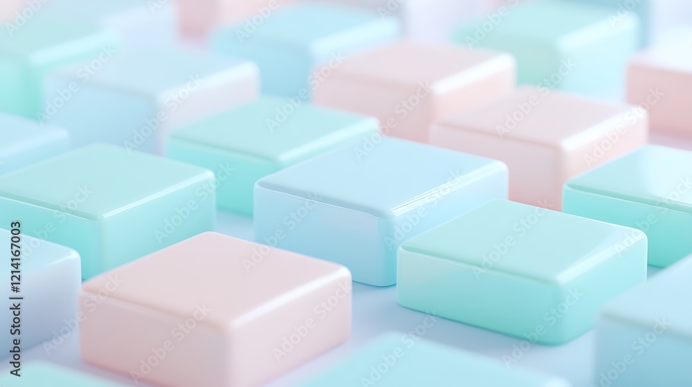 Soft Pastel Colored Blocks in a Shimmering Gradient Arrangement with a Smooth Surface Soft Pastel Colored Blocks in a Shimmering Gradient Arrangement with a Smooth Surface