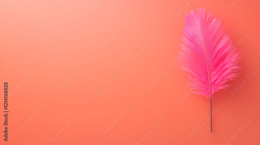 A minimalist close-up of a feather duster against a solid-colored background, highlighting simplicity and elegance in cleaning tools, A minimalist close-up of a feather duster against a solid-colored background, highlighting simplicity and elegance in cleaning tools,