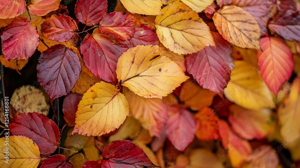 Closeup of Vibrant Colorful Autumn Leaves in Fall Season : Generative AI Closeup of Vibrant Colorful Autumn Leaves in Fall Season : Generative AI