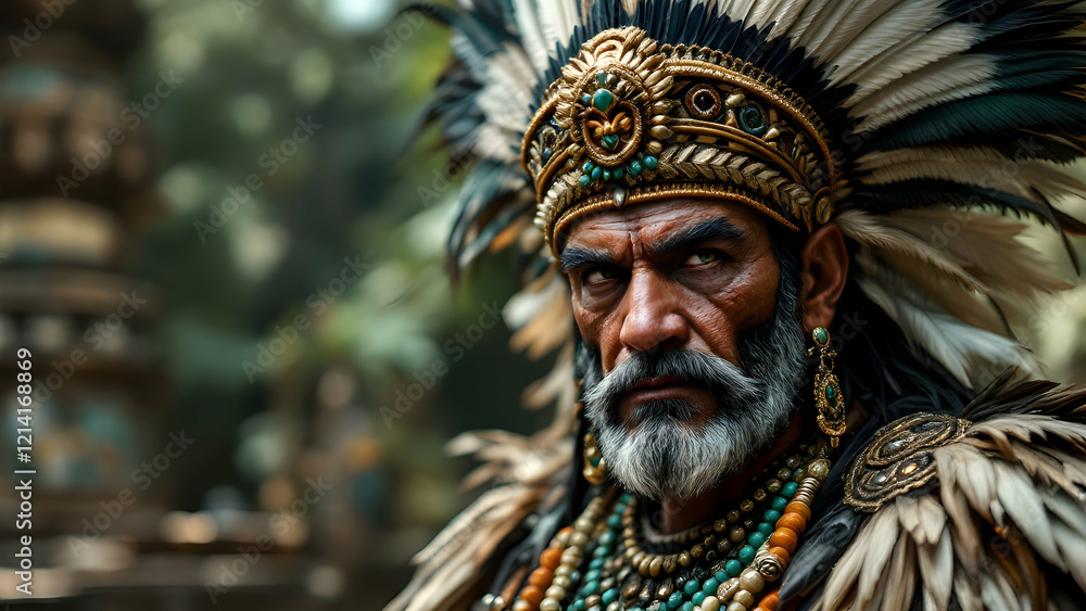 Fototapeta premium Majestic Warrior in Traditional Attire