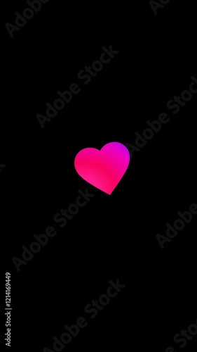 Instagram Like Animation. Heart likes goes up and grow. Alpha channel included a transparent background.