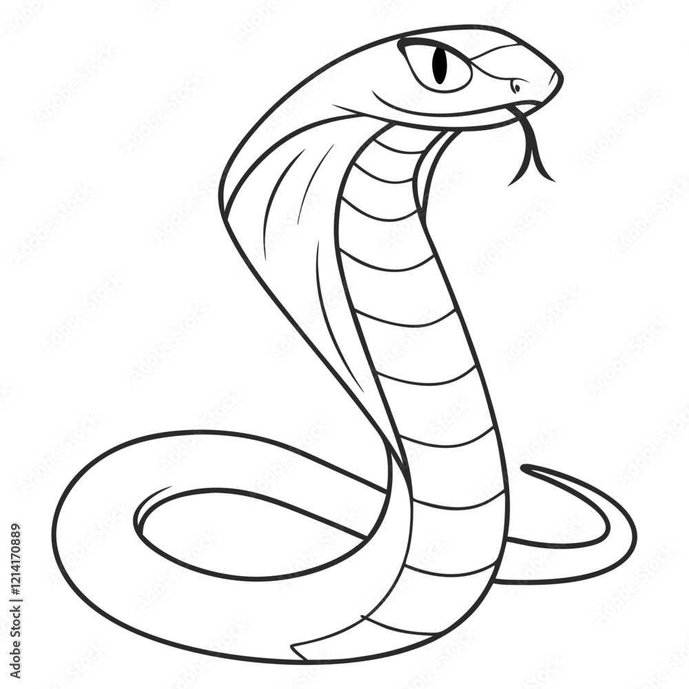 Fototapeta premium Simple snake clipart with white background.