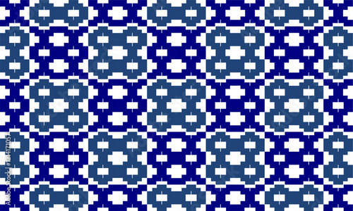 Green and Blue Square, plus cross grid block arrange in square cross grid seamless Pattern design for fabric printing, vintage patter, checkerboard chess square