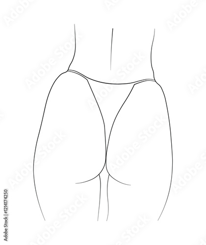 woman ass butt black and white hand drawing