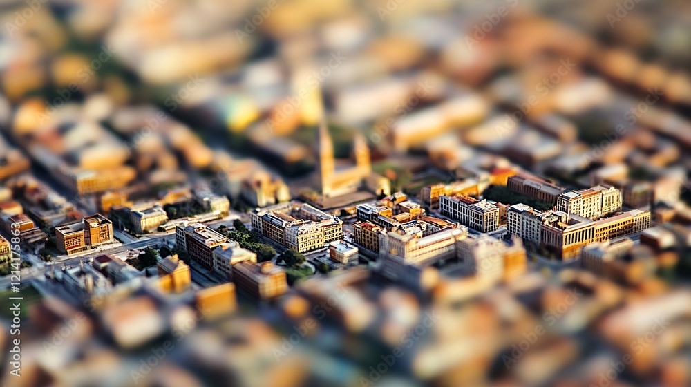 TiltShift Aerial View of Metropolitan Architecture Focuses on Urban Design : Generative AI TiltShift Aerial View of Metropolitan Architecture Focuses on Urban Design : Generative AI