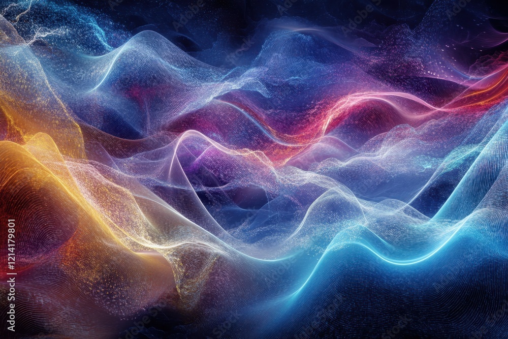 Abstract digital wave patterns in vibrant colors creating a dynamic visual experience Abstract digital wave patterns in vibrant colors creating a dynamic visual experience