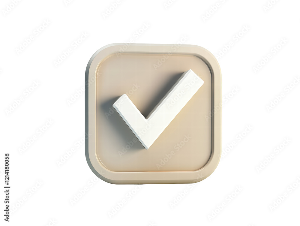 Isolated beige check mark icon Isolated beige check mark icon