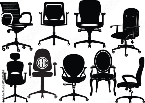 Official chairs Vector bundle, Clipart, Silhouette, Vector, icons, illustration, design.