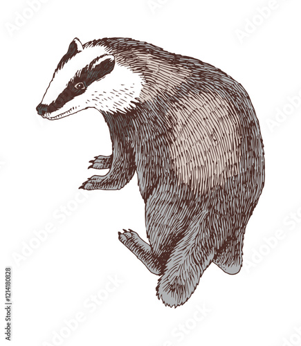 Badger hand drawn vector illustration