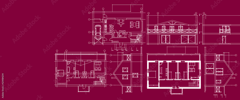 house architectural project sketch 3d illustration
house architectural project sketch 3d illustration