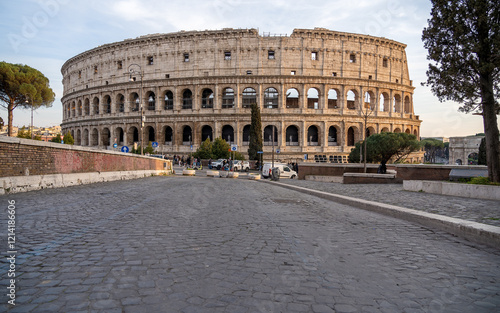 Facade of the Colosseum. Rome, Italy